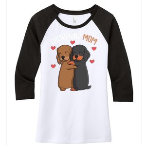 Funny Dachshund Mom Weenie Gift Women's Tri-Blend 3/4-Sleeve Raglan Shirt