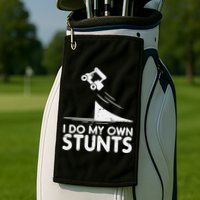 Funny Do My Own Stunts Golf Cart Driver Golfing Lover Golf Towel