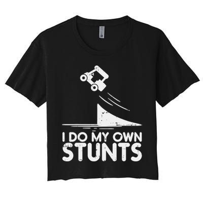Funny Do My Own Stunts Golf Cart Driver Golfing Lover Women's Crop Top Tee