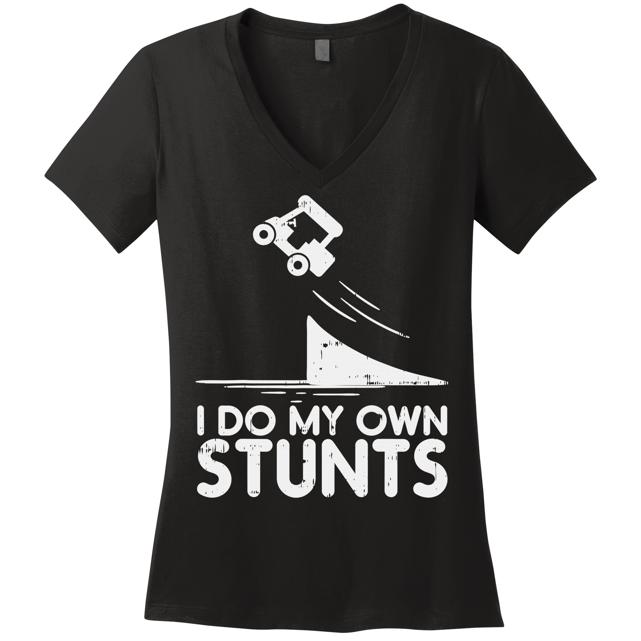Funny Do My Own Stunts Golf Cart Driver Golfing Lover Women's V-Neck T-Shirt