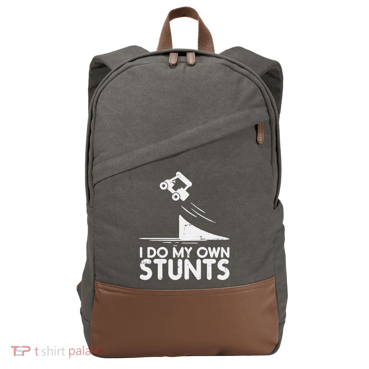 Funny Do My Own Stunts Golf Cart Driver Golfing Lover Cotton Canvas Backpack