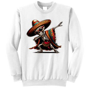 Funny Dabbing Mexican Skeleton Poncho Cinco De Mayo Sweatshirt