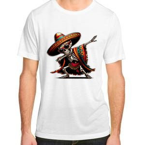 Funny Dabbing Mexican Skeleton Poncho Cinco De Mayo Adult ChromaSoft Performance T-Shirt