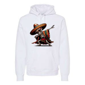 Funny Dabbing Mexican Skeleton Poncho Cinco De Mayo Premium Hoodie