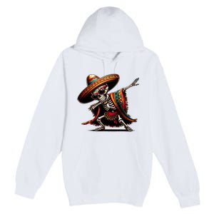 Funny Dabbing Mexican Skeleton Poncho Cinco De Mayo Premium Pullover Hoodie