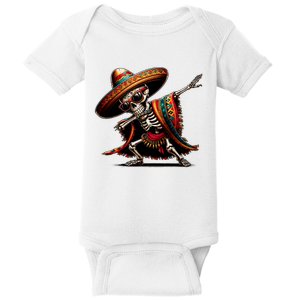 Funny Dabbing Mexican Skeleton Poncho Cinco De Mayo Baby Bodysuit