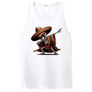 Funny Dabbing Mexican Skeleton Poncho Cinco De Mayo PosiCharge Competitor Tank