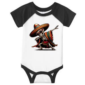 Funny Dabbing Mexican Skeleton Poncho Cinco De Mayo Infant Baby Jersey Bodysuit