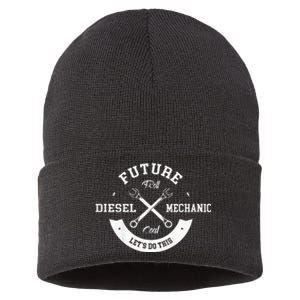 Future Diesel Mechanic Diesel Truck Gift Idea Sustainable Knit Beanie