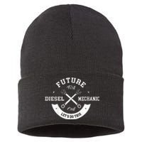 Future Diesel Mechanic Diesel Truck Gift Idea Sustainable Knit Beanie