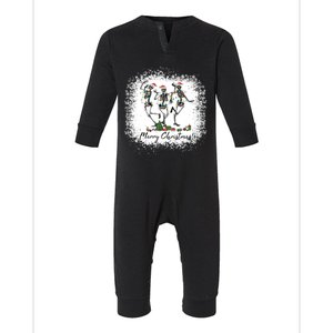 Funny Dancing Merry Christmas Skeleton Dance Merry Xmas Cute Gift Infant Fleece One Piece