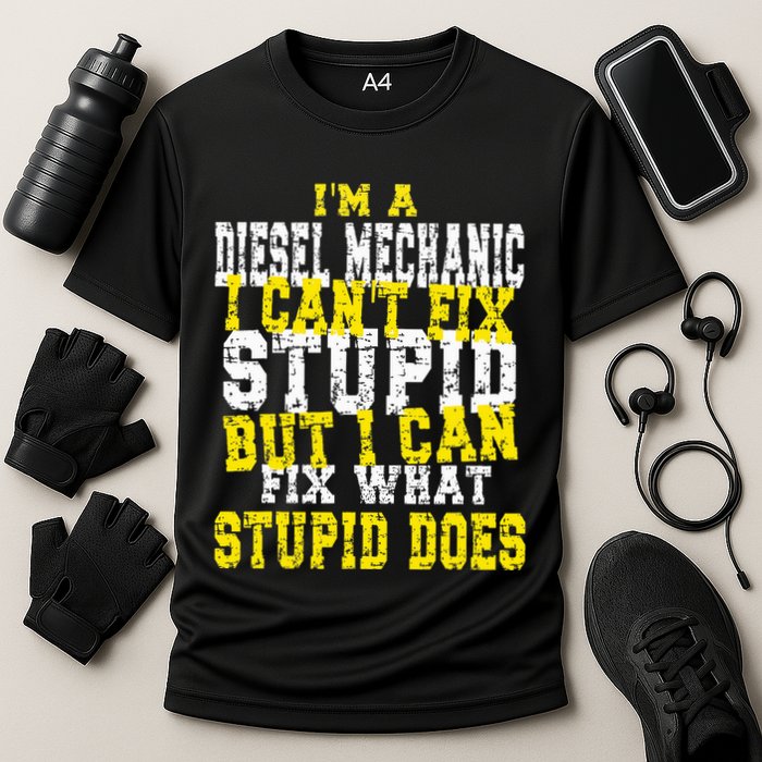 Funny Diesel Mechanic Quote Cooling Performance Crew T-Shirt