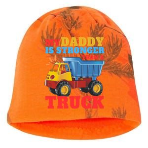 Father's Day My Daddy Is Stronger Than A Truck Trucker Dad Kati - Camo Knit Beanie