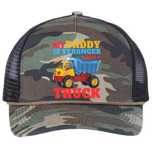 Father's Day My Daddy Is Stronger Than A Truck Trucker Dad Retro Rope Trucker Hat Cap