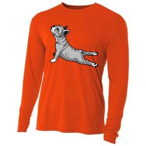 Funny Dog Meditation Tee Pilates Yoga And Dogs Lover Gift Cooling Performance Long Sleeve Crew