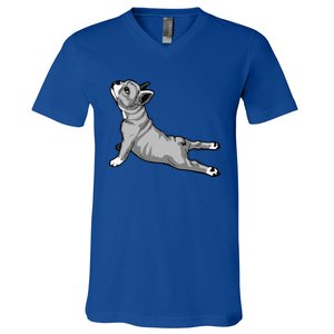 Funny Dog Meditation Tee Pilates Yoga And Dogs Lover Gift V-Neck T-Shirt