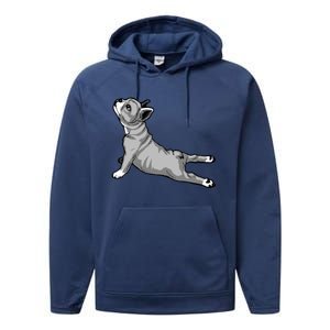 Funny Dog Meditation Tee Pilates Yoga And Dogs Lover Gift Performance Fleece Hoodie