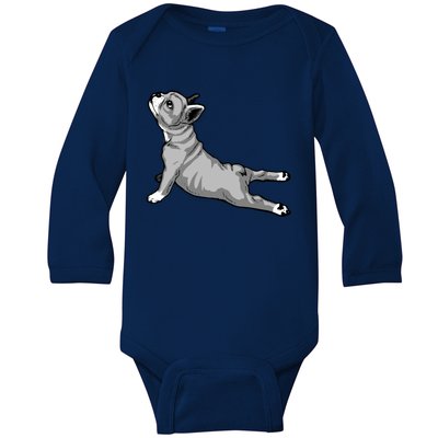 Funny Dog Meditation Tee Pilates Yoga And Dogs Lover Gift Baby Long Sleeve Bodysuit