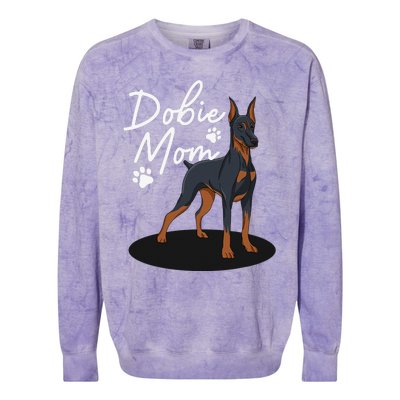 funny Doberman Mom For Mother Doberman Pinscher Colorblast Crewneck Sweatshirt