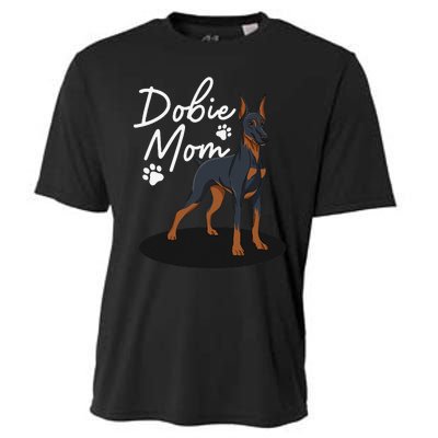 funny Doberman Mom For Mother Doberman Pinscher Cooling Performance Crew T-Shirt