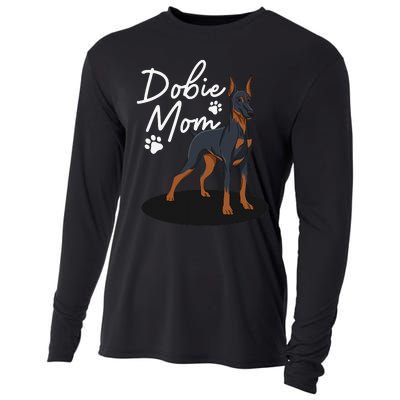 funny Doberman Mom For Mother Doberman Pinscher Cooling Performance Long Sleeve Crew