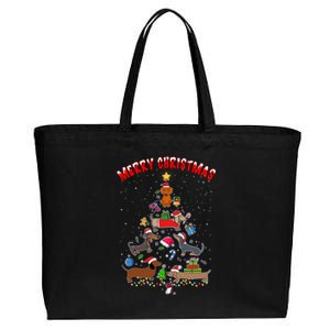 Funny Dachshund Merry Christmas Tree Gift Ornat Decor Gift Cotton Canvas Jumbo Tote