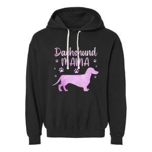 Funny Dachshund Mama For Dog Lovers Garment-Dyed Fleece Hoodie