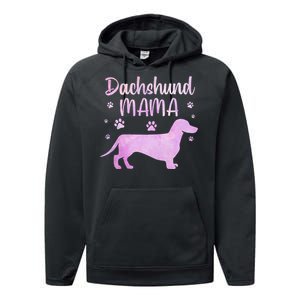 Funny Dachshund Mama For Dog Lovers Performance Fleece Hoodie