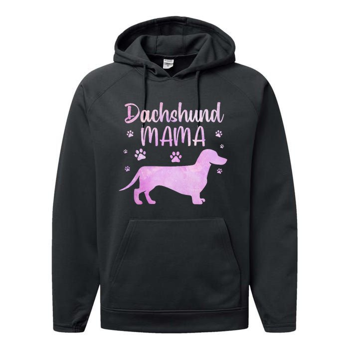 Funny Dachshund Mama For Dog Lovers Performance Fleece Hoodie