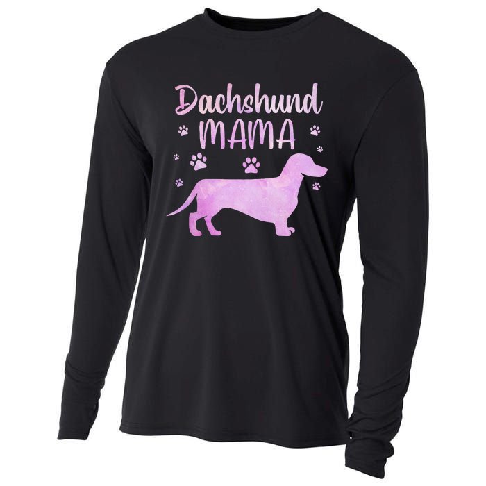 Funny Dachshund Mama For Dog Lovers Cooling Performance Long Sleeve Crew