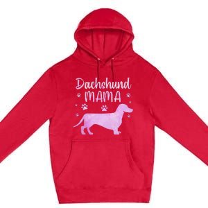 Funny Dachshund Mama For Dog Lovers Premium Pullover Hoodie