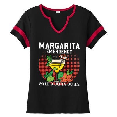 Funny Drinking Margarita Emergency Cinco De Mayo Ladies Halftime Notch Neck Tee