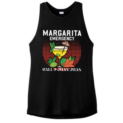 Funny Drinking Margarita Emergency Cinco De Mayo Ladies PosiCharge Tri-Blend Wicking Tank