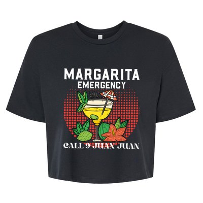 Funny Drinking Margarita Emergency Cinco De Mayo Bella+Canvas Jersey Crop Tee