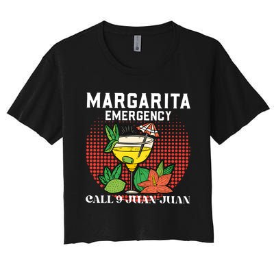 Funny Drinking Margarita Emergency Cinco De Mayo Women's Crop Top Tee