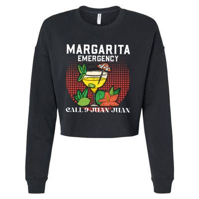 Funny Drinking Margarita Emergency Cinco De Mayo Cropped Pullover Crew