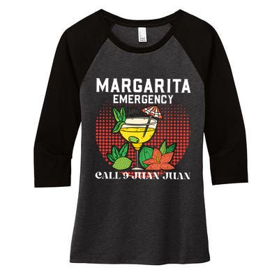 Funny Drinking Margarita Emergency Cinco De Mayo Women's Tri-Blend 3/4-Sleeve Raglan Shirt