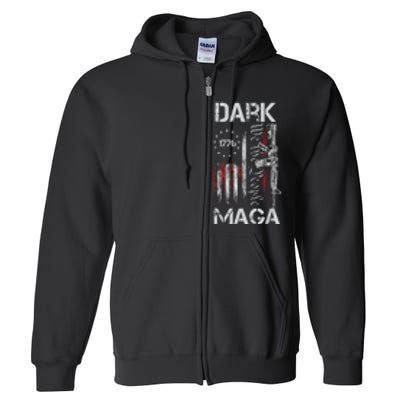 Funny Dark Maga 2024 Maga New! Dark Maga Full Zip Hoodie