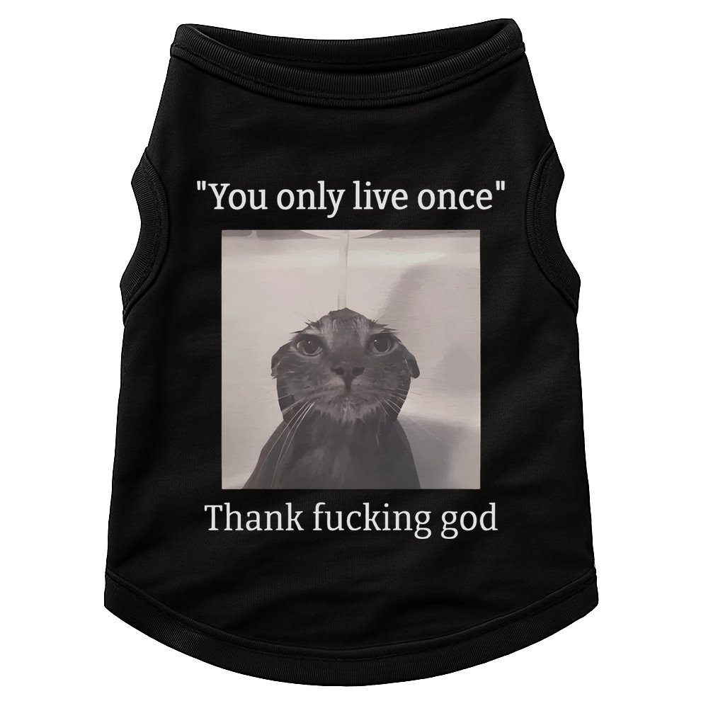 Funny Depressed Meme Cat Doggie Tank