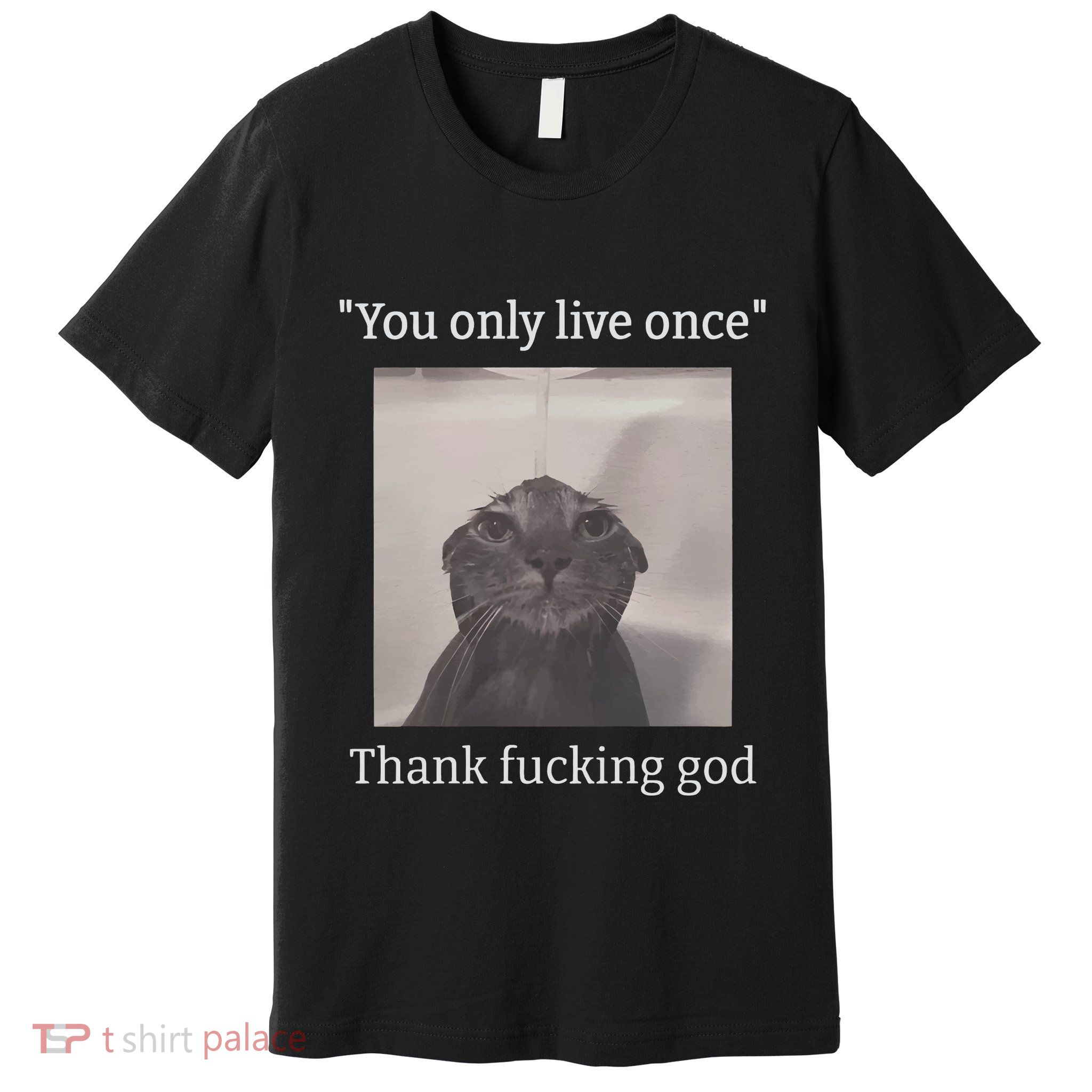 Funny Depressed Meme Cat Premium T-Shirt