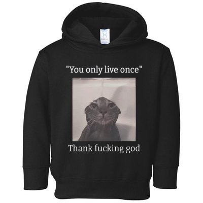 Funny Depressed Meme Cat Toddler Hoodie