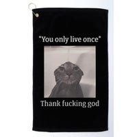 Funny Depressed Meme Cat Golf Towel