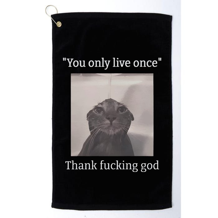 Funny Depressed Meme Cat Golf Towel