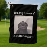 Funny Depressed Meme Cat Golf Towel