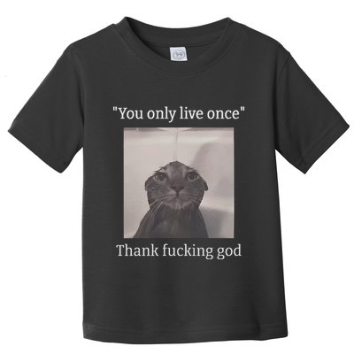 Funny Depressed Meme Cat Toddler T-Shirt