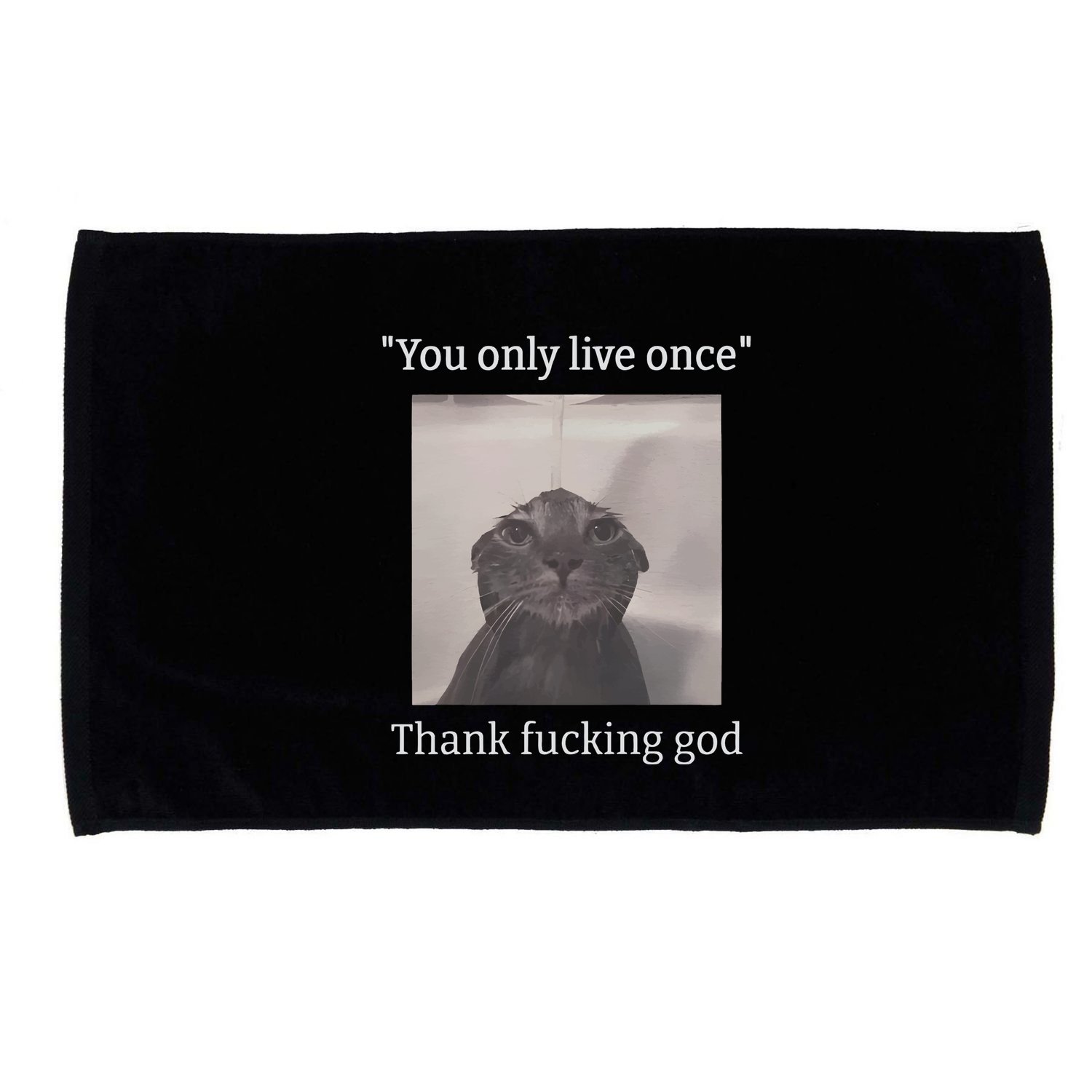 Funny Depressed Meme Cat Microfiber Hand Towel