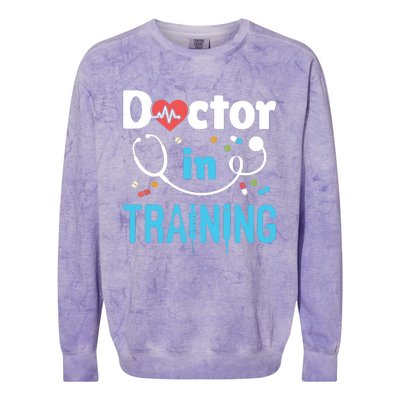 Future Doctor Medical School Medicine Doctor In Training Colorblast Crewneck Sweatshirt