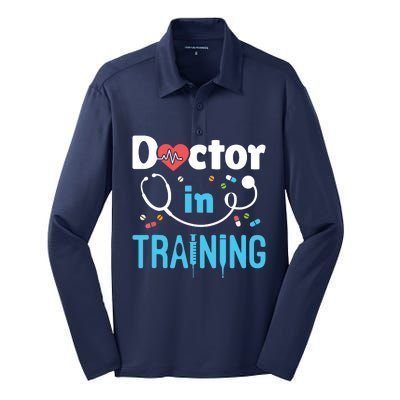 Future Doctor Medical School Medicine Doctor In Training Silk Touch Performance Long Sleeve Polo