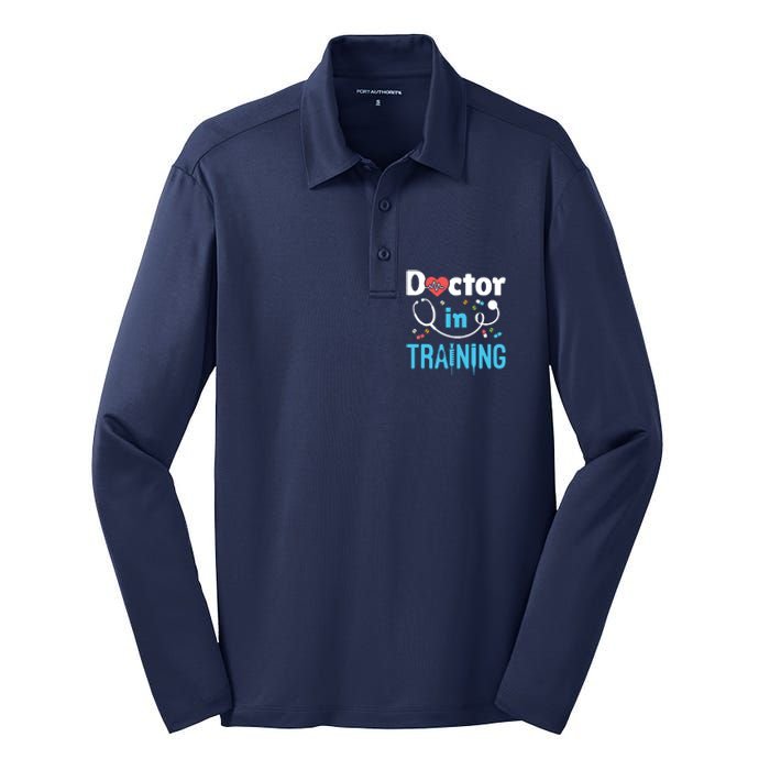 Future Doctor Medical School Medicine Doctor In Training Silk Touch Performance Long Sleeve Polo