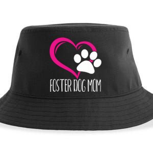 Foster Dog Mom Shirt Cute Dog Paw Heart Sustainable Bucket Hat